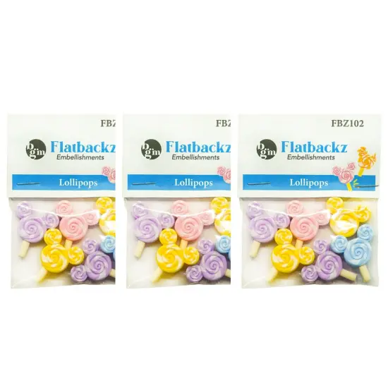 Buttons Galore Flatback Embellishments for Crafts - Mouse Ear Lollipops - 18 Pieces {5}