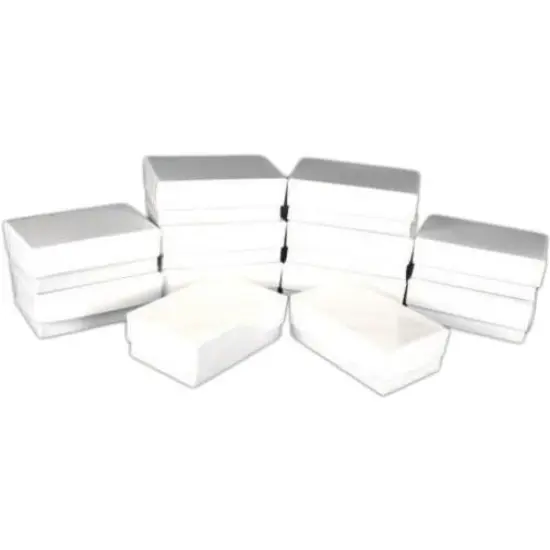 12 Cotton Boxes White Pendant Chain Charm Jewelry Displays 2 5/8" {1}