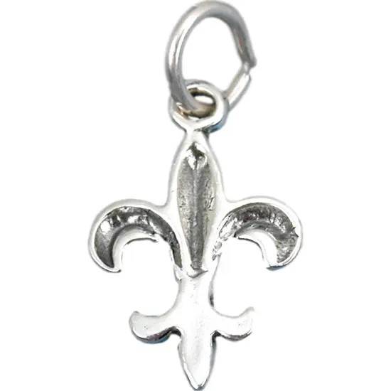 Sterling Silver Fleur-De-Lis Cast Charm Jewelry 19x12mm {2}