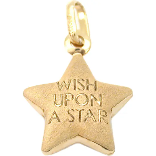 14K Gold Wish Upon A Star Charm with 18" Gold Cable Chain & Gift Box {2}