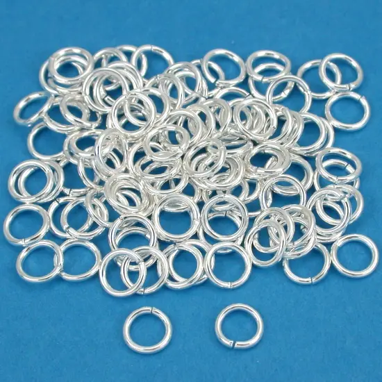 100 Silver Plated Open Jump Rings Jewelry 19 Gauge 6mm {1}