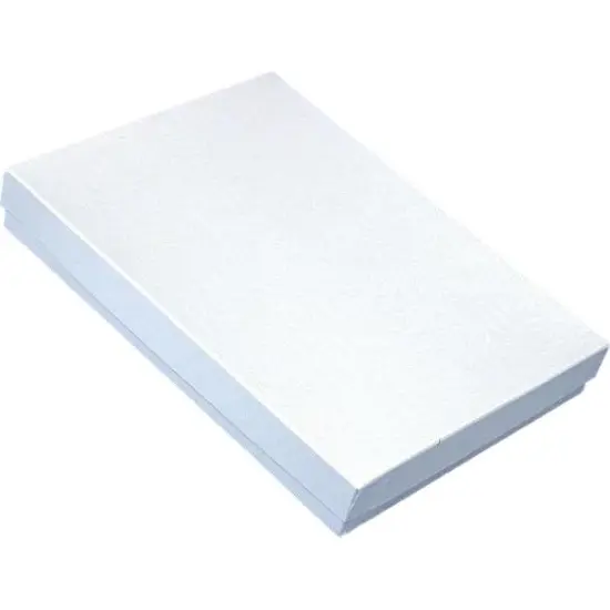 100 White Swirl Cotton Boxes Necklace Jewelry Gift Box Displays 7 1/8" {1}