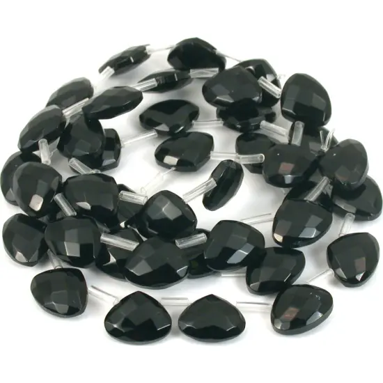 Black Faceted Peach FP Chinese Crystal Beads 15mm 3 St {1}