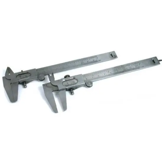 2 Caliper Gauges Millimeter Measuring 5" Sliding Tool {1}