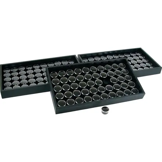150 Gem Jars Black Foam Display & Stackable Tray {1}