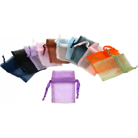 48 Organza Drawstring Pouches Gift Bags Assorted Colors {2}