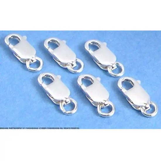 6 Sterling Silver Lobster Claw Clasps Bracelet Parts {1}