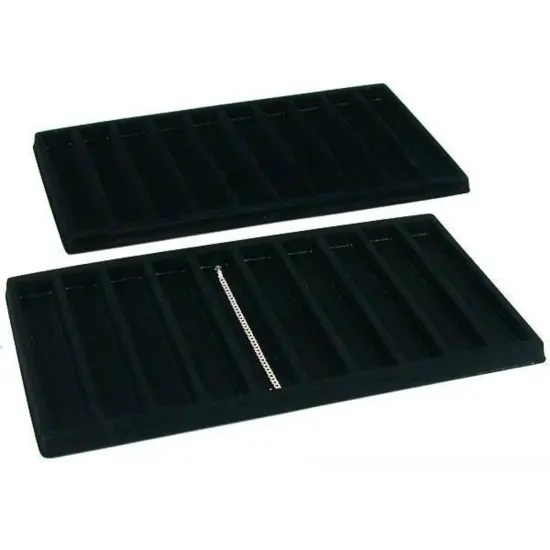 20 Slot Bracelet & Watch Display Tray Black Showcase {1}