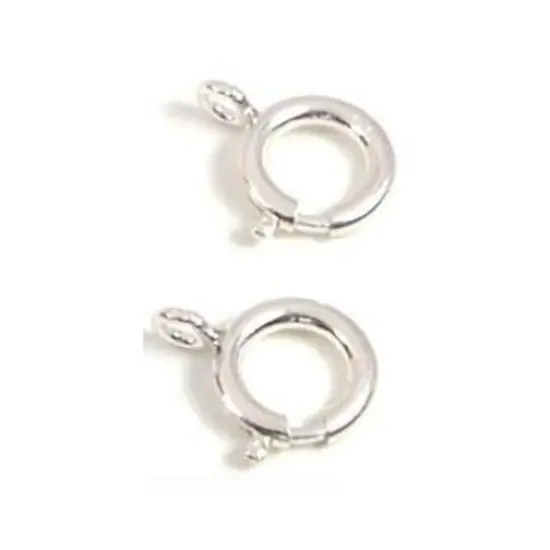 2 Spring Ring Clasps Sterling Silver Findings 9mm {1}