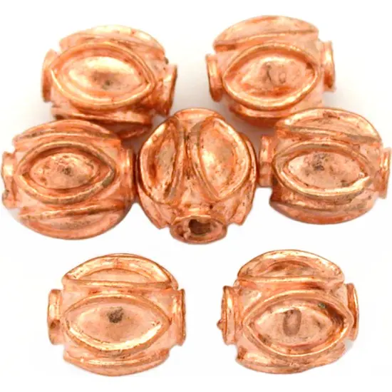 Round Design Beads Copper Plated Beading 9.5mm Approx 6 {1}