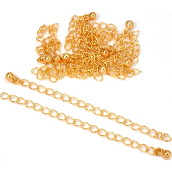 10 Real Gold Plated Necklace Chain Extenders 3 In. New {1}