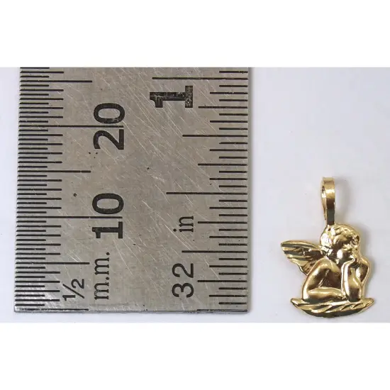 14K Gold Guardian Angel Charm with 18" Gold Cable Chain & Gift Box {4}