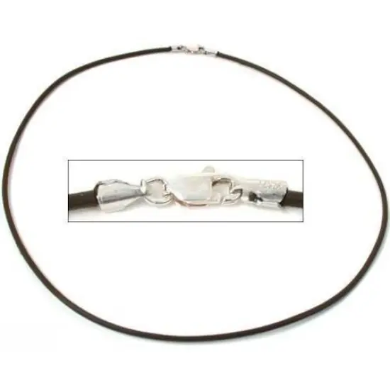 Leather Cord Necklace Brown 16" {1}