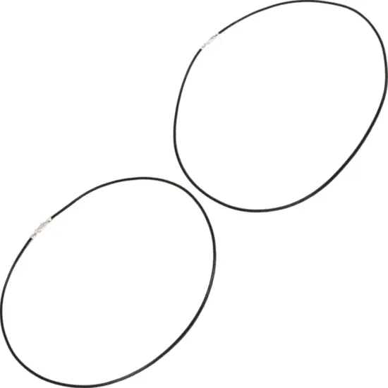 Black Leather Cord Necklace W/ Sterling Silver Lobster Claw 16" & 18" Kit 2 Pcs {1}