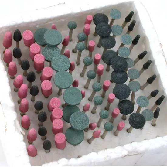 100 Pc Mounted Grinding Stones Lapidary {3}