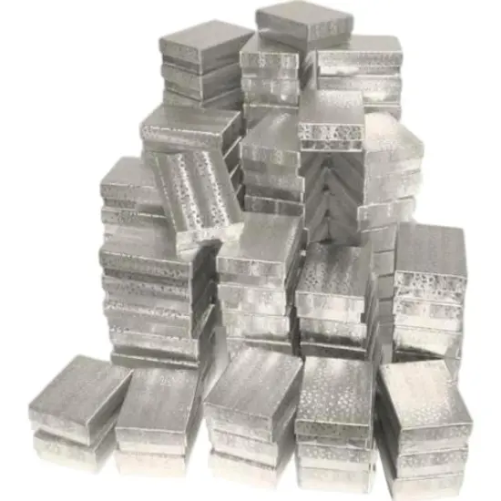 100 Silver Cotton Jewelry Gift Boxes Pocket Watch Displays 3.25" {1}