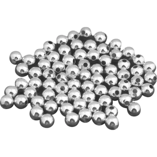 75 Ball Beads Sterling Silver Bead String Round Part {1}