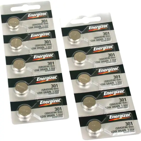 10 386 / 301 Energizer Watch Batteries SR43SW SR43W {1}