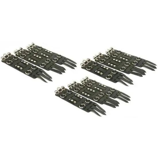 9 Wide Black Leather Cuff Wrist Watch Band Rock & Roll {1}