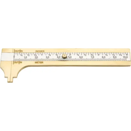 2 Sliding Brass Gauges Inches & Millimeters 100mm 4" Jewelers Tools Measuring {5}