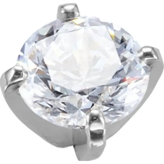 14K White Gold 4 Prong Short Peg Head Round Setting 0.5ct 5.2mm {3}