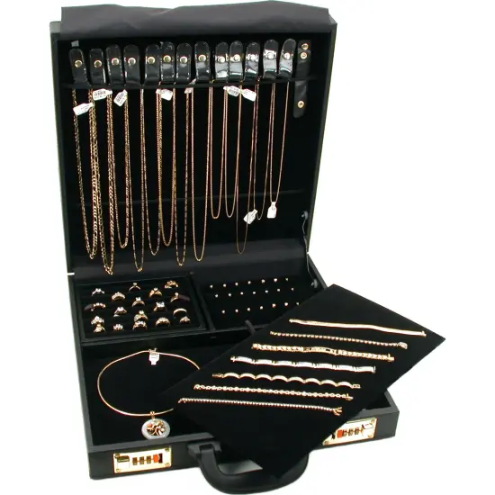 Large Jewelry Travel Attache Presentation Display Case {1}