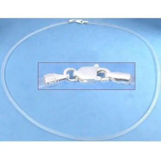 Rubber Cord Necklaces Clear 16" & 18" 2Pcs {2}