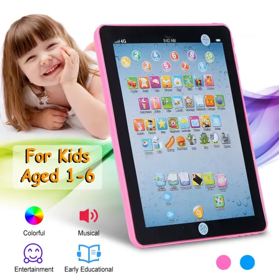 Educational Mini Touch Screen Learning Pads | Toddler Tablet For Alphabets, Numbers, Words Gift, Etc - Pink {1}