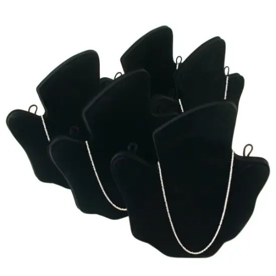 5 Pieces Black Velvet Necklace Pendant Display Stands {1}