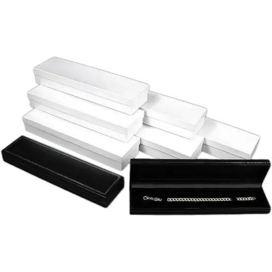 6 Black Watch & Bracelet Jewelry Gift Boxes 8 5/8" {1}
