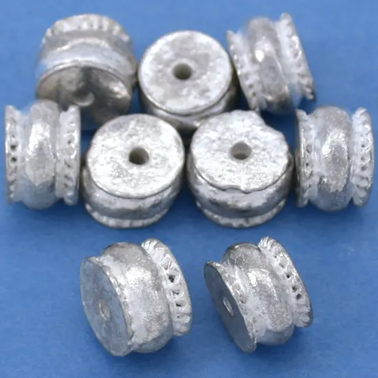 Barrel Beads Silver Plated Tube 5.5mm 15 Grams Approx 8 {1}