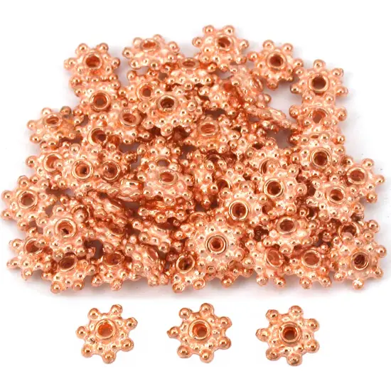 Flower Bali Spacer Beads Copper Plated 7mm Approx 60 {1}