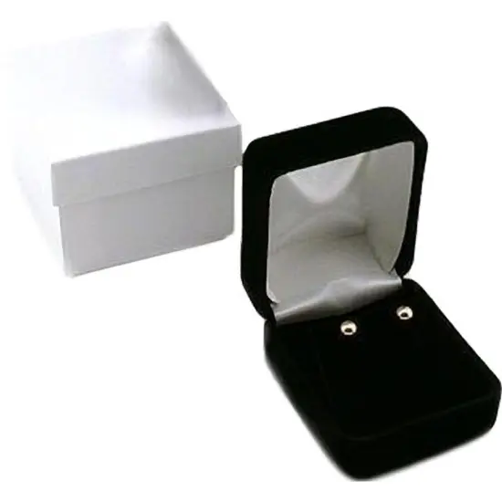 12 Black Velvet Earring Displays Showcase Gift Boxes {2}