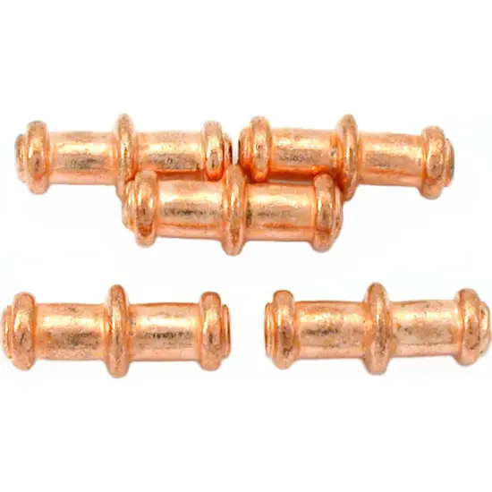 15g Bali Tube Beads Copper Plt Cylinder 17mm Approx 5 {1}