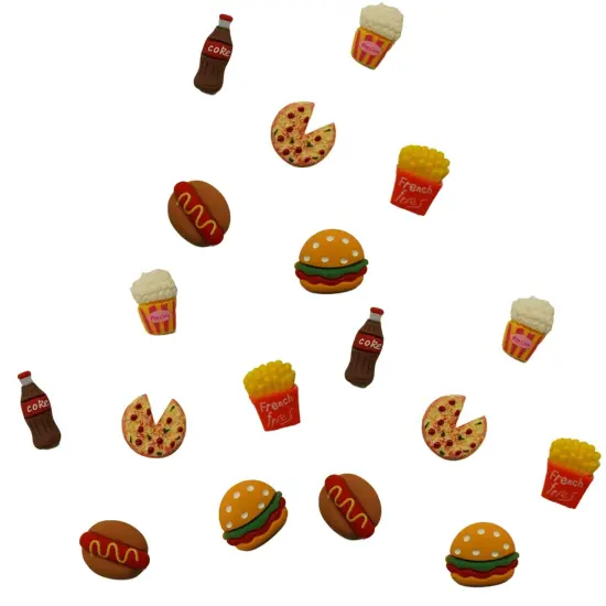Buttons Galore Flatback Embellishments for Crafts - Fast Food - 18 Pieces {4}