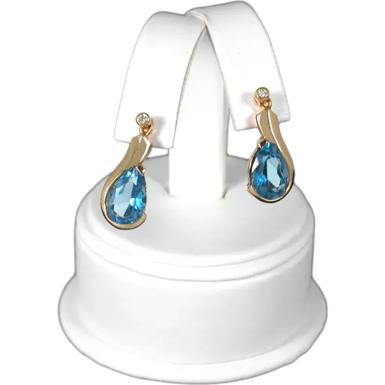 White Leather Earring Display Showcase Counter Stand {1}