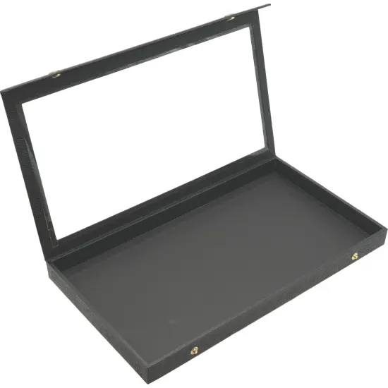 Jewelry Box Holder Tray 32 Earring Display Case Organizer Storage Black Clear {3}
