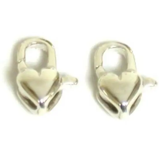 2 Sterling Silver Heart Lobster Clasps Chain Jewelry {1}