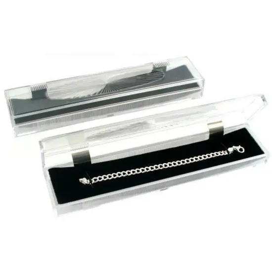 2 Crystal Bracelet Jewelry Boxes Clear Cut Display Gift Holder {1}
