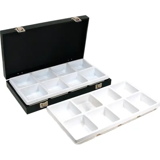 16 Pocket Watch Jewelry White Display Tray Travel Case {1}
