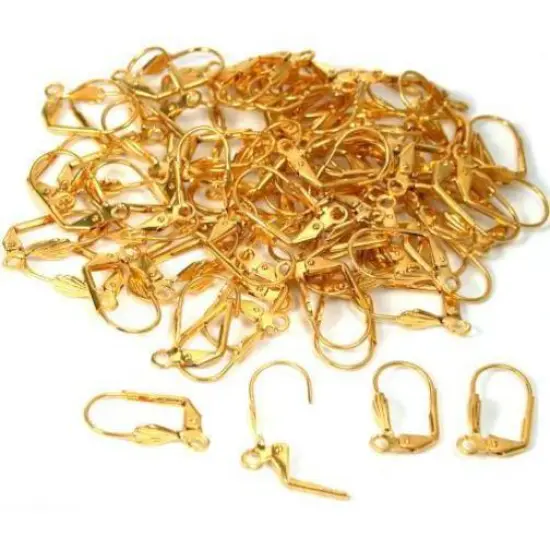 76 Lever Back Earring Wire Perma Gold Parts {1}