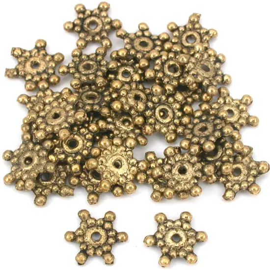 Flower Bali Spacer Beads Antq Gold Plt 12mm Approx 30 {1}