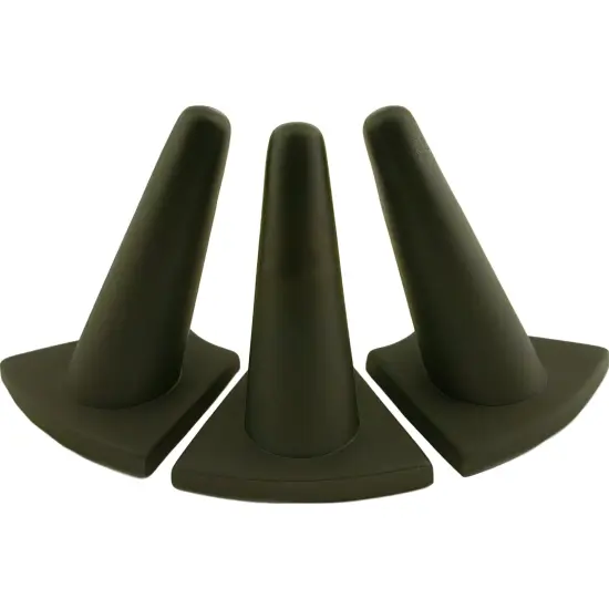 3 Ring Finger Stand Black Rubber Showcase Display Unit {1}