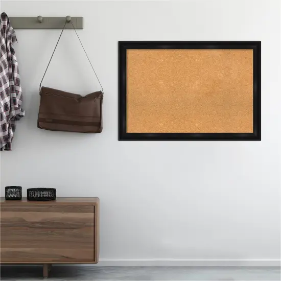 Cork Board, Grand Black Narrow Frame - Bulletin Board, Organization Board, Pin Board {5}