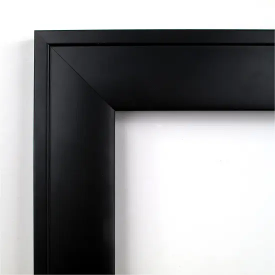 Amanti Art Non-Beveled Wood Wall Mirror, Nero Black Frame {9}