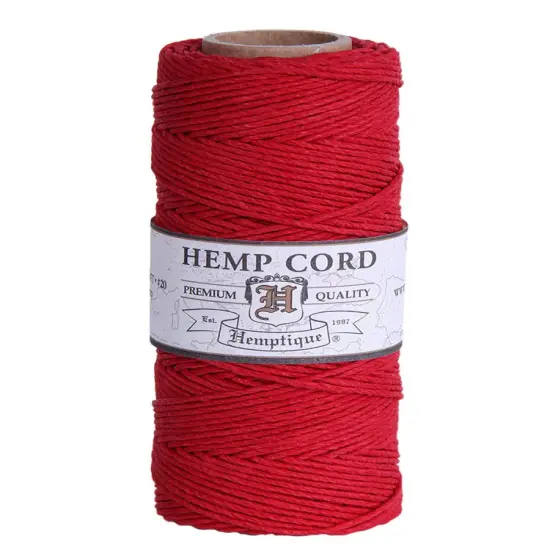 Hemptique 1mm #20 Hemp Cord Spools Jewelry Making Macrame Crochet Crafting Gift Wrapping Red {1}