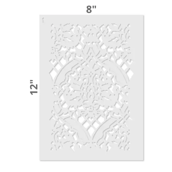 Small Overall Damask | 2497 by Designer Stencils | Pattern Stencils | Reusable Stencils for Painting | Safe & Reusable Template for Wall Decor | Try This Stencil Instead of a Wallpaper | Easy to Use & Clean Art Stencil Pattern {4}