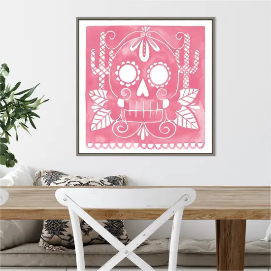 Dia de Fiesta IV by Grace Popp 22-in. W x 22-in. H. Canvas Wall Art Print Framed in Grey {5}