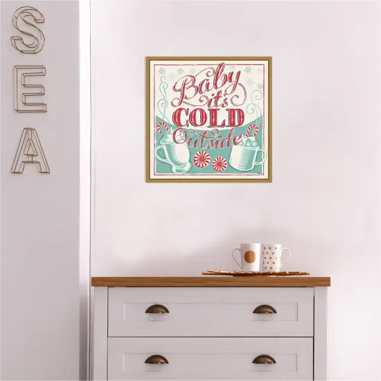 Merry Little Christmas II by Janelle Penner Canvas Wall Art Print Framed Gold {5}