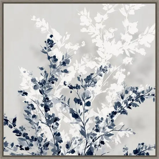 Blue Spring II by Isabelle Z 22-in. W x 22-in. H. Canvas Wall Art Print Framed in Grey {1}